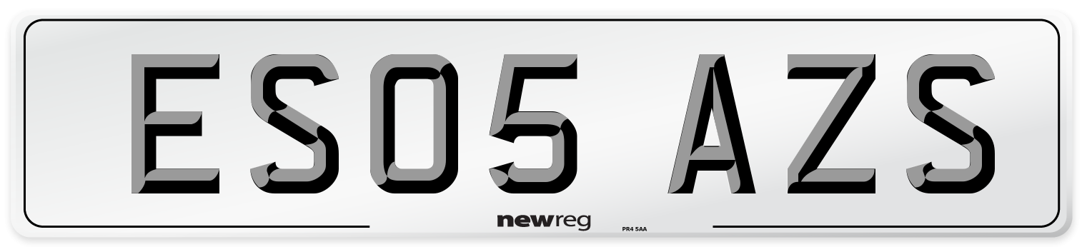 ES05 AZS Number Plate from New Reg